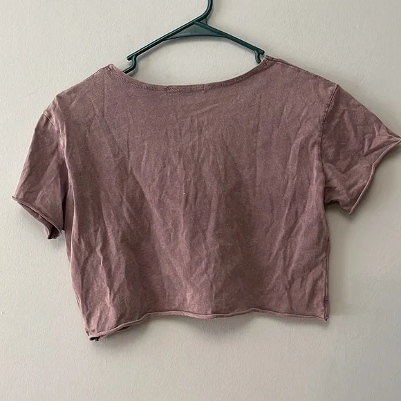 Distressed Purple Cropped T-Shirt - Picture 3 of 3